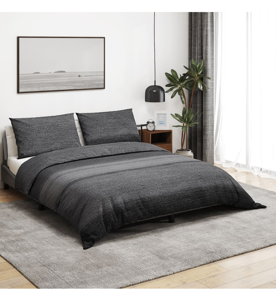 Ensemble de housse de couette gris foncé 140x200 cm Coton