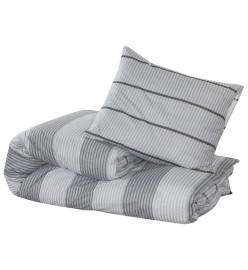 Ensemble de housse de couette Gris 220x240 cm Coton