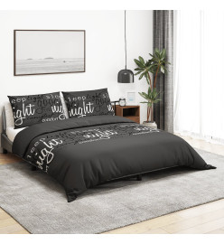 Ensemble de housse de couette Noir 240x220 cm Coton