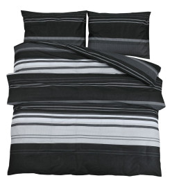 Ensemble de housse de couette noir et blanc 240x220 cm Coton