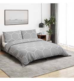 Ensemble de housse de couette Gris 240x220 cm Coton