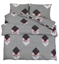 Ensemble de housse de couette Gris 260x240 cm Coton