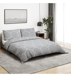 Ensemble de housse de couette Gris 200x200 cm Coton