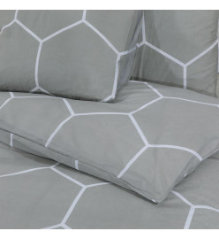 Ensemble de housse de couette Gris 200x200 cm Coton