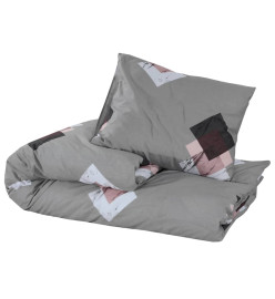 Ensemble de housse de couette Gris 225x220 cm Coton