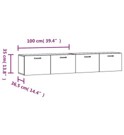 Armoires murales 2 pcs Sonoma gris 100x36,5x35 cm