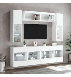 Ensemble de meubles TV muraux 6 pcs avec lumières LED blanc