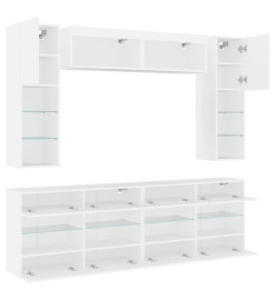 Ensemble de meubles TV muraux 6 pcs avec lumières LED blanc