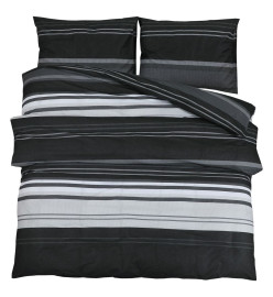 Ensemble de housse de couette noir et blanc 200x220 cm Coton