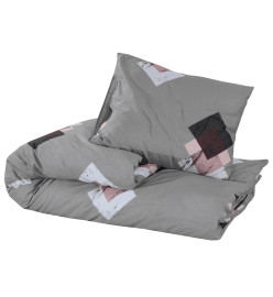 Ensemble de housse de couette Gris 240x220 cm Coton