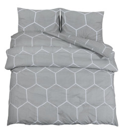 Ensemble de housse de couette Gris 260x240 cm Coton