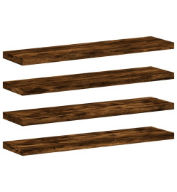 Étagères murales 4 pcs chêne fumé 40x10x1,5cm bois d'ingénierie