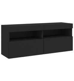 Ensemble de meubles TV muraux 6 pcs avec lumières LED noir