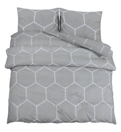 Ensemble de housse de couette Gris 200x220 cm Coton