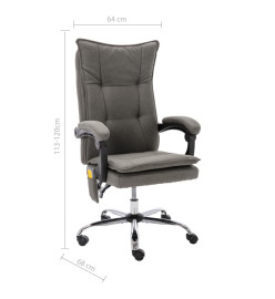 Chaise de bureau de massage Gris Tissu