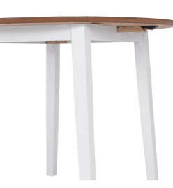 Ensemble de salle à manger 5 pcs MDF et hévéa Blanc