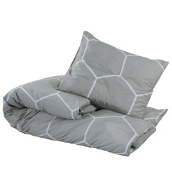 Ensemble de housse de couette Gris 200x200 cm Coton