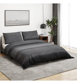 Ensemble de housse de couette gris foncé 225x220 cm Coton