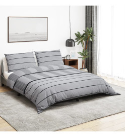 Ensemble de housse de couette Gris 260x220 cm Coton