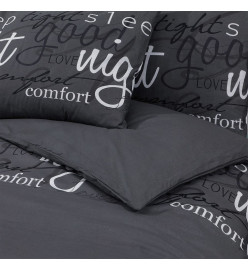 Ensemble de housse de couette Noir 260x220 cm Coton