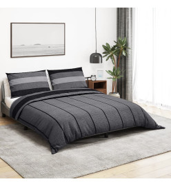 Ensemble de housse de couette gris foncé 240x220 cm Coton