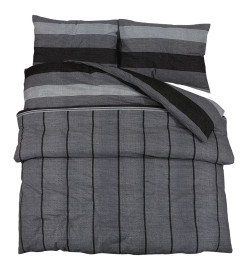 Ensemble de housse de couette gris foncé 240x220 cm Coton