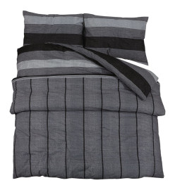 Ensemble de housse de couette gris foncé 155x220 cm Coton