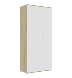 Armoire à chaussures Blanc chêne sonoma 80x39x178 cm Aggloméré