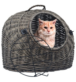 Cage de transport pour chats Gris 50x42x40 cm Saule naturel