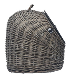 Cage de transport pour chats Gris 50x42x40 cm Saule naturel