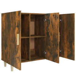 Buffet chêne fumé 90x34x80 cm bois d'ingénierie