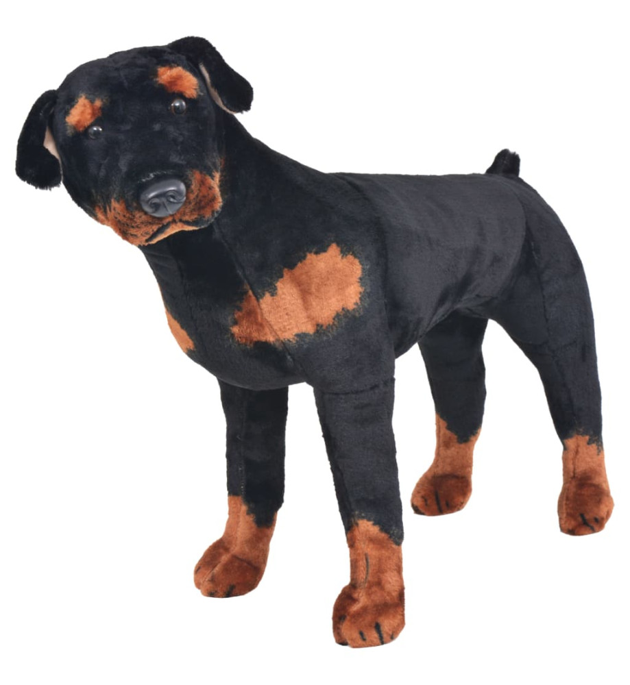 Jouet en peluche Chien de race Rottweiler Marron et noir XXL