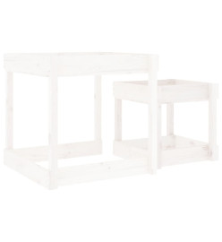 Tables à sable 2 pcs blanc bois de pin massif