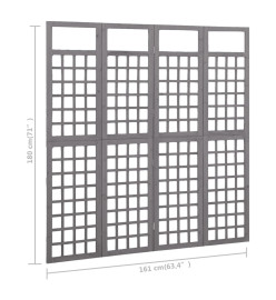 Cloison de séparation à 4 panneaux Bois de pin solide 161x180cm