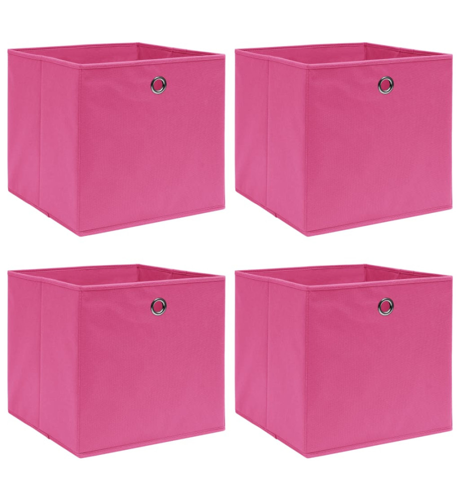 Boîtes de rangement 4 pcs Rose 32x32x32 cm Tissu