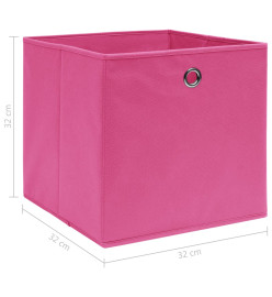 Boîtes de rangement 4 pcs Rose 32x32x32 cm Tissu