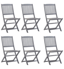 Mobilier à dîner de jardin 7 pcs Bois d'acacia massif Gris