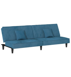 Canapé-lit bleu velours