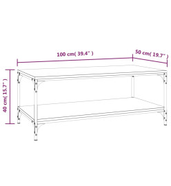 Table basse Chêne marron 100x50x40 cm Bois d'ingénierie