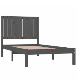 Cadre de lit Gris Bois de pin massif 90x190 cm Simple