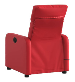 Fauteuil de massage inclinable rouge similicuir