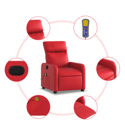 Fauteuil de massage inclinable rouge similicuir