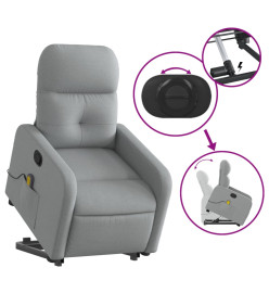 Fauteuil de massage inclinable Gris clair Tissu
