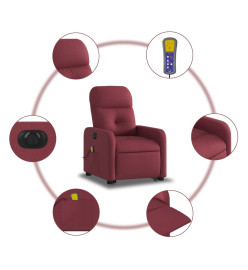 Fauteuil inclinable de massage électrique Rouge bordeaux Tissu