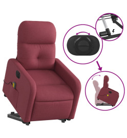 Fauteuil inclinable de massage électrique Rouge bordeaux Tissu