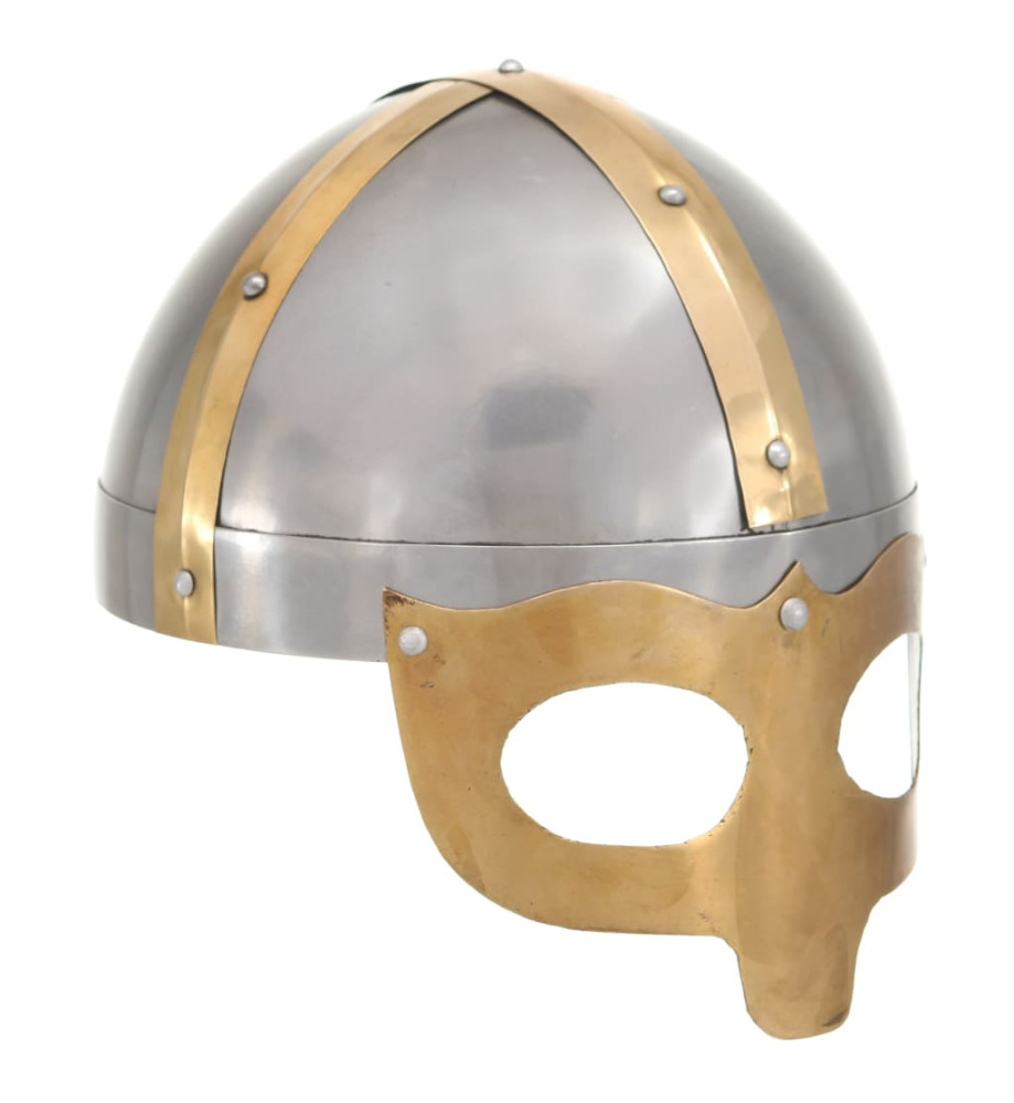 Casque de viking de réplique antique pour GN Argenté Acier