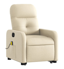 Fauteuil inclinable de massage électrique Crème Tissu