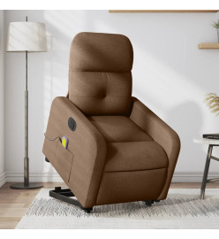 Fauteuil inclinable de massage électrique Marron Tissu