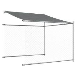 Cage pour chien avec toit et porte gris 6x2x2 m acier galvanisé