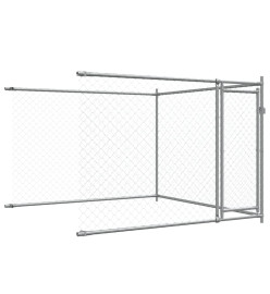 Cage pour chien avec portes gris 6x2x1,5 m acier galvanisé